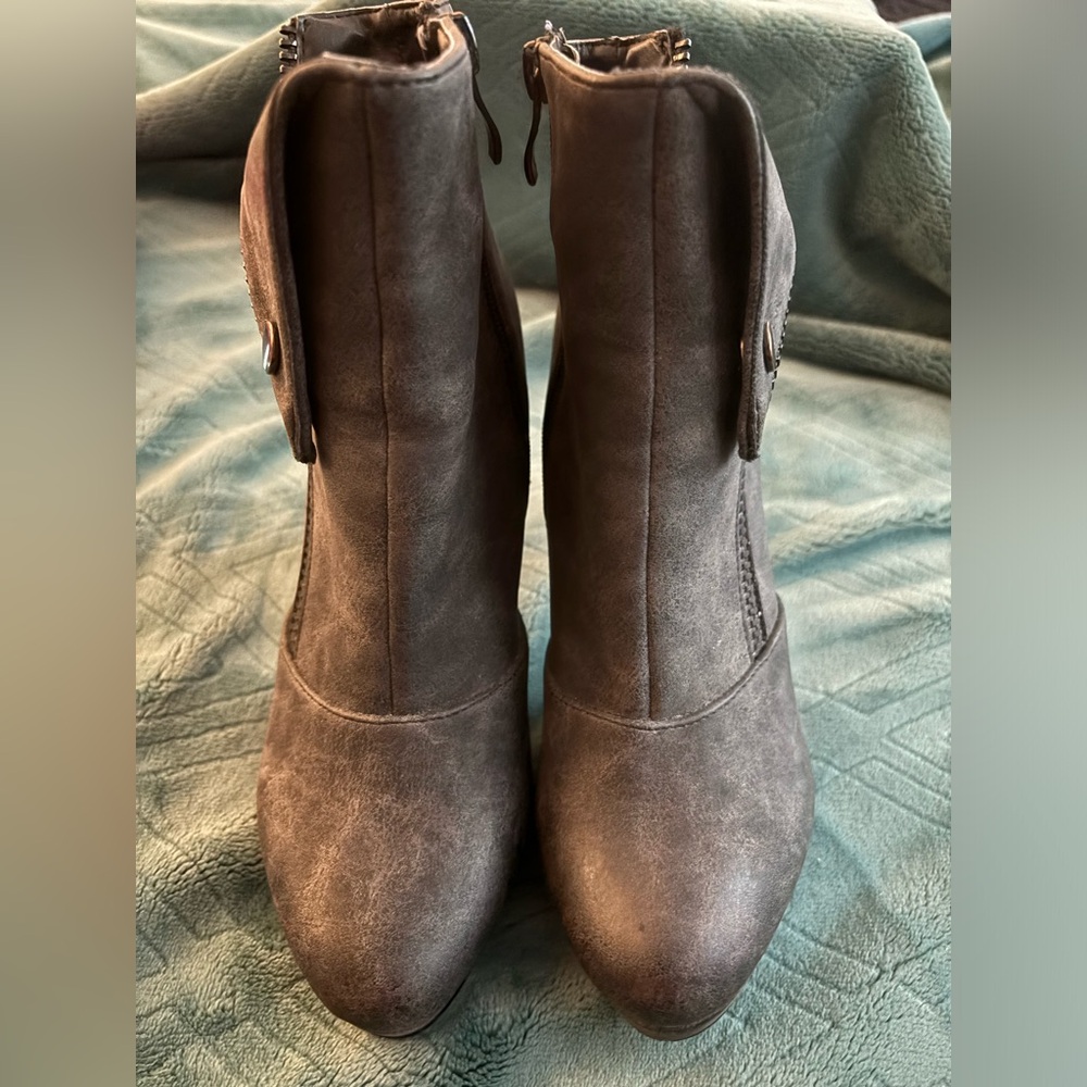 Stylish heeled black booties